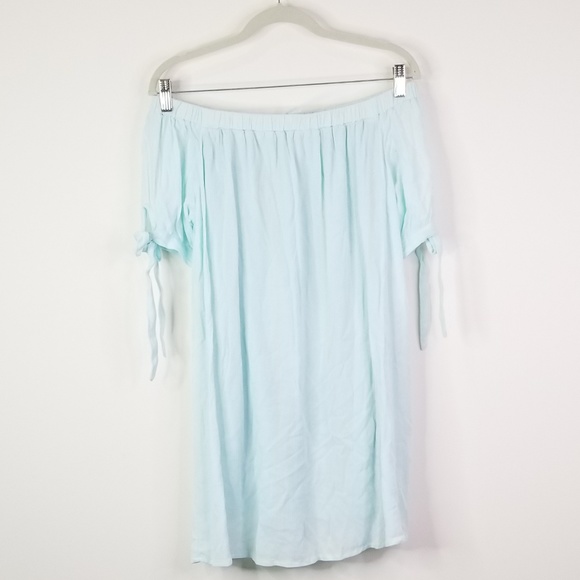 color thread Dresses & Skirts - Baby blue off the shoulder dress NWT